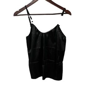 Black faux satin 2 piece pajama set size XL